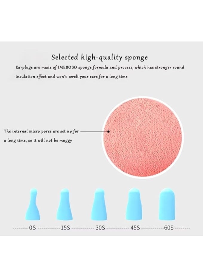 سدادات أذن صغيرة ملونة - سدادات أذن عازلة للصوت للنوم - ناعمة ومريحة وخفيفة الوزن وبطيئة الارتداد - Image 4